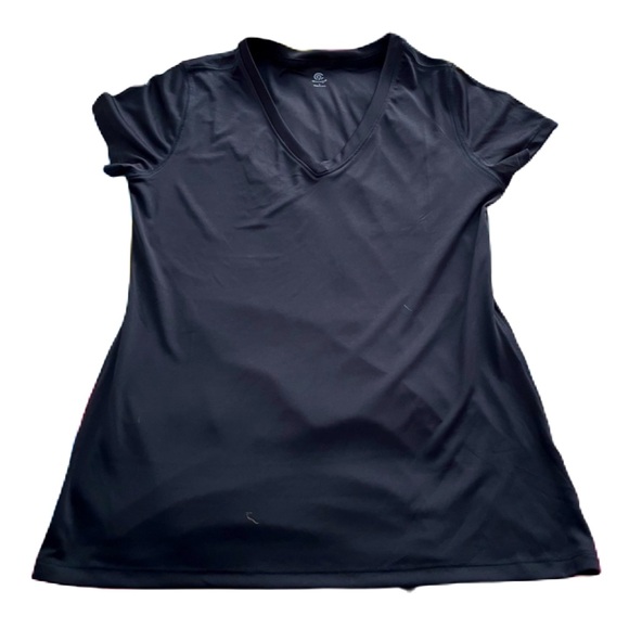 Champion Tops - Black Champion Long Short-Sleeve Athletic T-Shirt.